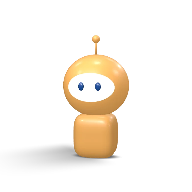 Rep, an amber assistant with a round head and an antenna